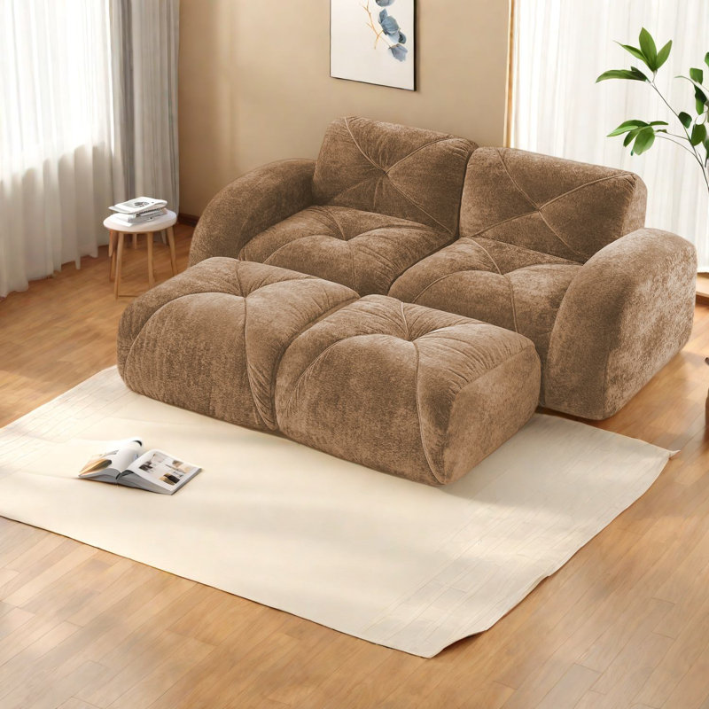 Luxueux canapés ergonomiques, confort en velours, conception capitonnée moderne, pour la maison