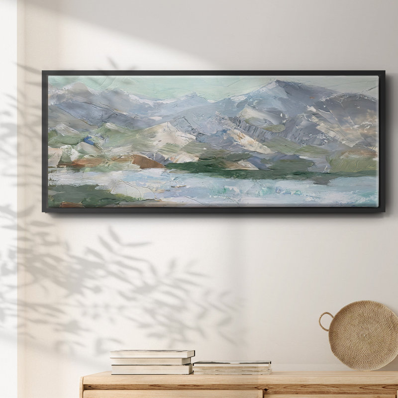 " Pastel Mountain View I ", 8" H x 20" W x 1.5" D, Black