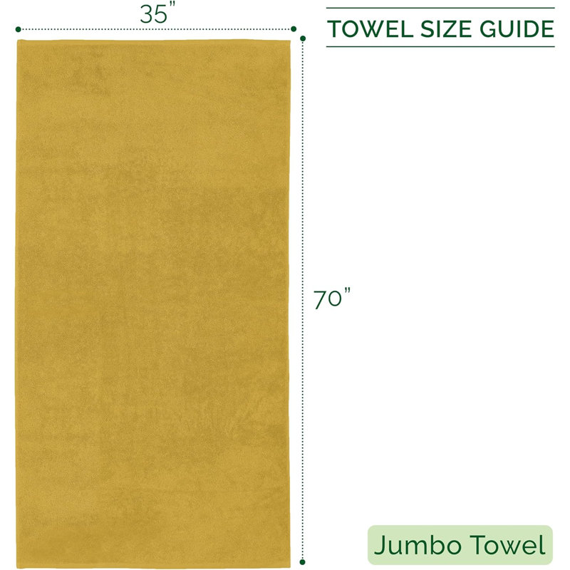 Elegant Comfort 100% Turkish Cotton Viscose Jumbo Bath Towel - Hotel Spa Quality Extra Large 35 X 70 Inch Bath Towel Ultra Soft
