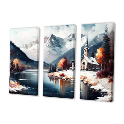 Church On A Lake In Winter I " Church On A Lake In Winter I " 3 - Pieces