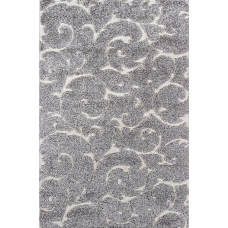 Tapis gris à motif floral Gravesham
