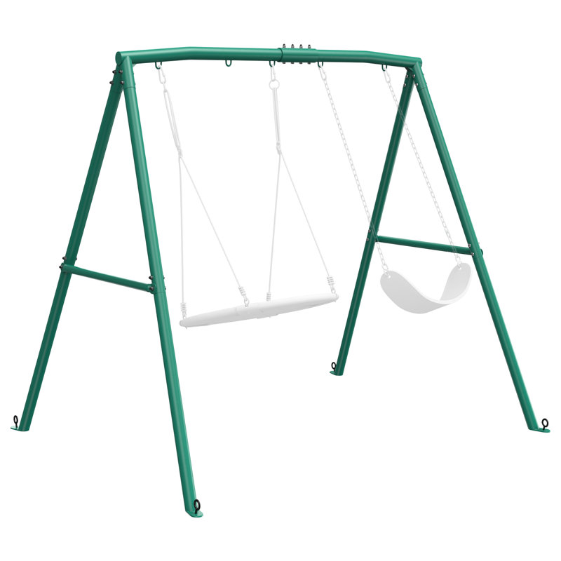 Green Heavy Duty Metal Swing Stand Frame with Ground Stakes