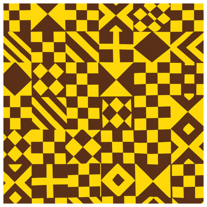 Brown Yellow Geometric Shapes Comforter, Queen