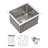 16 Gauge Undermount Sink, 13 Inch Stainless Steel, 13"X15"X9", 9 Deep Single Bowl Kitchen Basin, Brushed Nickel Sink In Inch, Gauge,