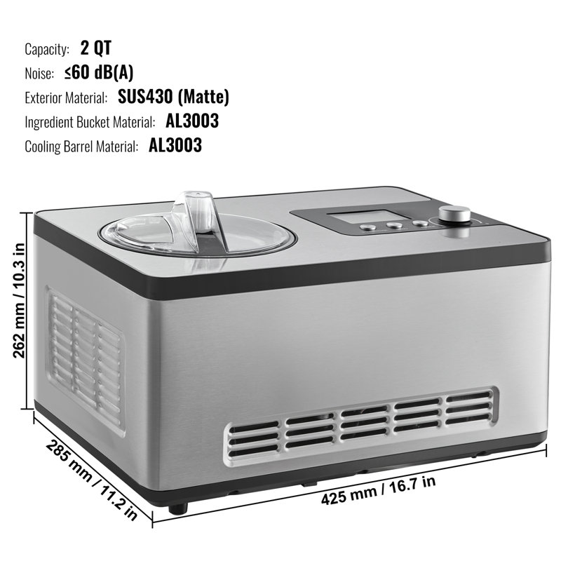 Automatic Ice Cream Maker with Built-in Compressor