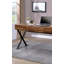 Bureau d'ordinateur industriel avec trois tiroirs de rangement USB et prise de courant, pieds en X