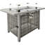 Table de foyer d'extérieur au gaz propane de 43 pouces, tissage rectangulaire ouvert 60000 avec pare-vent en verre pour patio, terrasse, jardin, cour arrière - gris, avec pierres bleues, couvercle rouille amovible et espace de rangement de 20 lb-1588906194