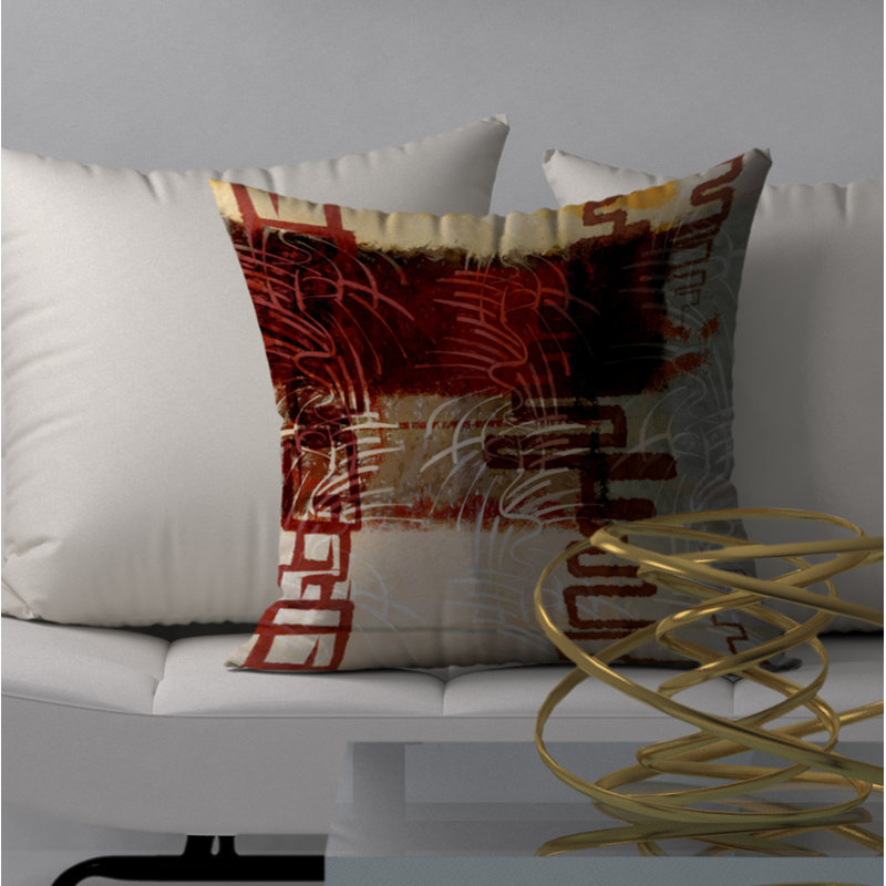 Abstract Reversible Throw Pillow, 18" x 18"