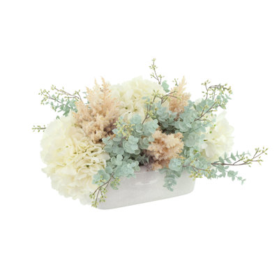 Spring Centerpiece with Hydrangeas, Eucalyptus and Pampas