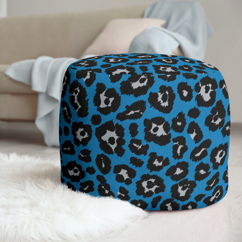 Repose-pieds standard à imprimé animalier 20,5 ", Bleu / Noir / Gris