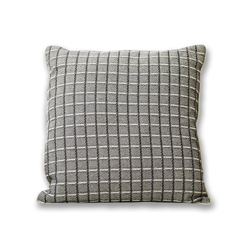 Woven Pillow, Black Checkered