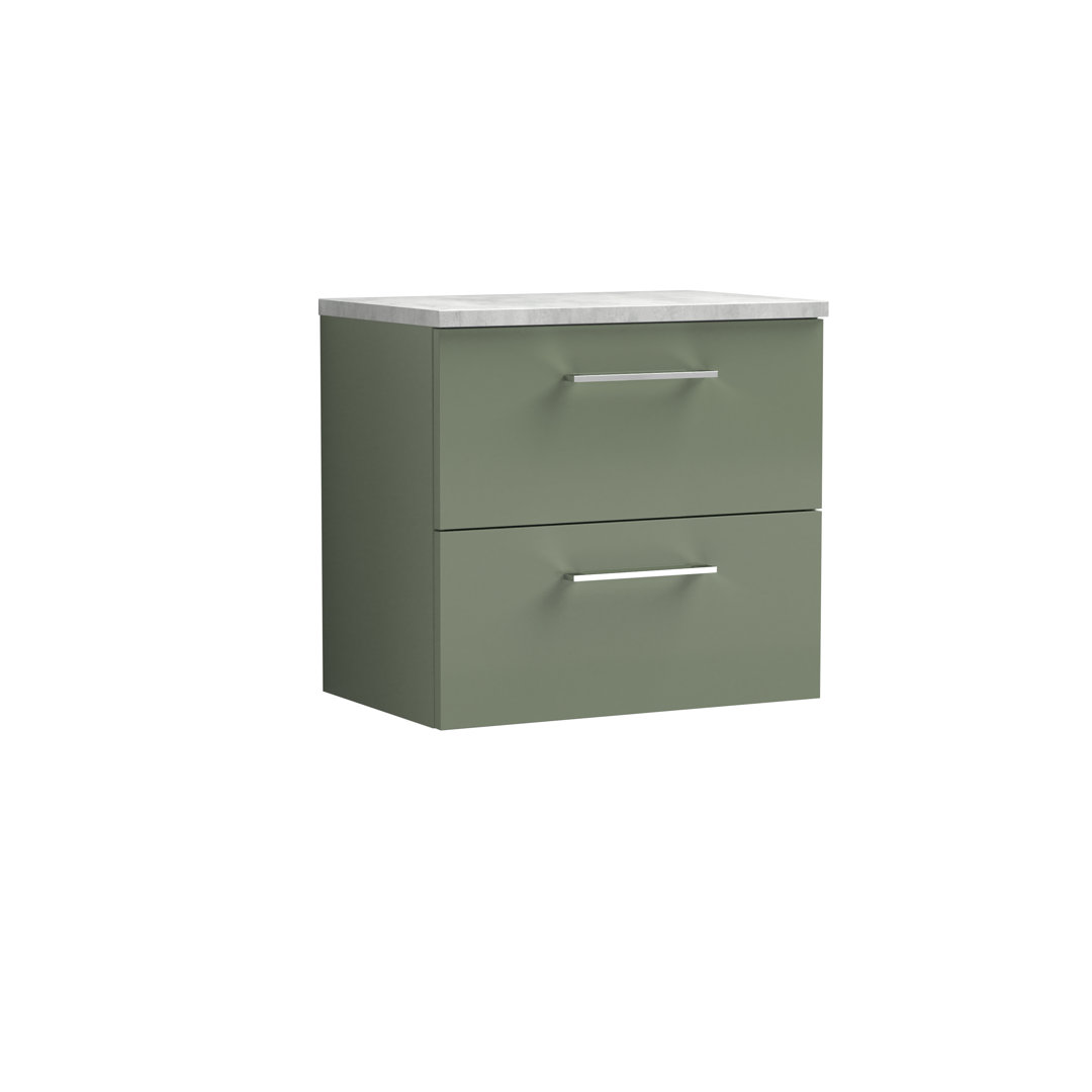 Arno 605mm Wall Hung Single Vanity Unit with Worktop