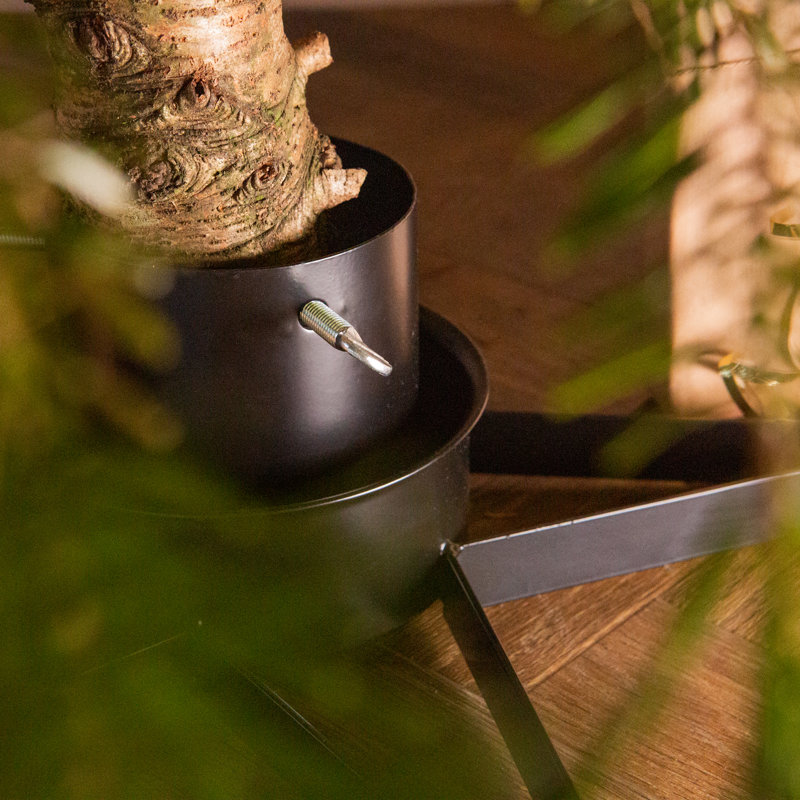 Steel Artificial Tree Stand For Max. Tree Height Under 6 Ft., 13.5cm H x 45cm W x 45cm D, Black