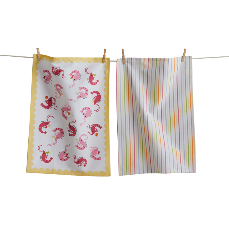 Shrimp Cocktail Dishtowel Set  Kitchen Textiles for Everyday Use  MultiColor