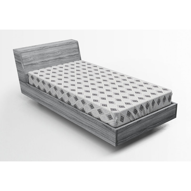 Microfiber Geometric Fitted Sheet, Twin Fitted Sheet