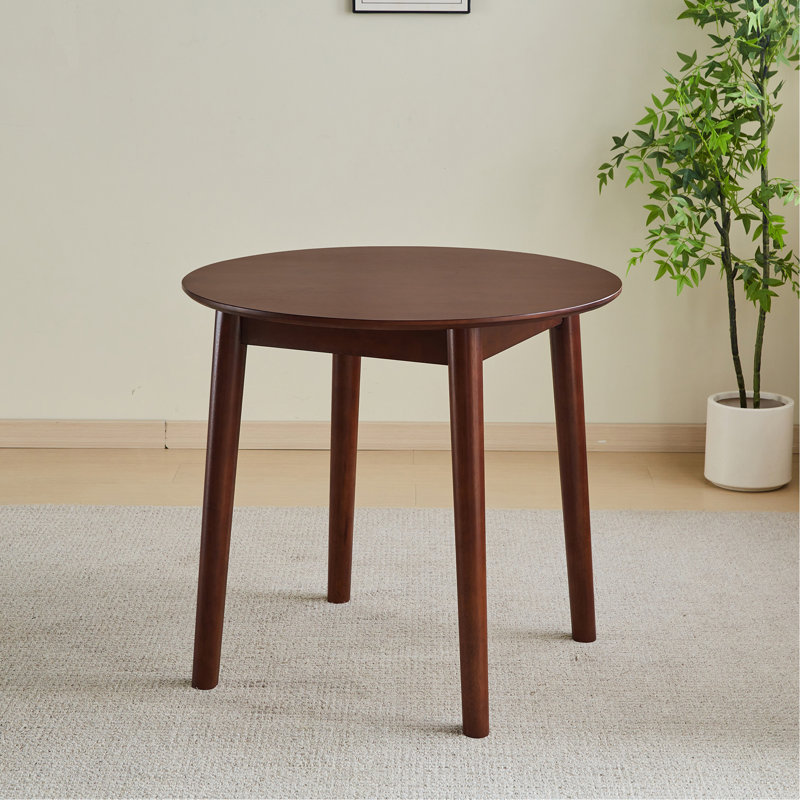 Table ronde, en bois massif, pouvant accueillir 2 à 4 personnes, diamètre 31,5 po, Noyer