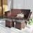 Wicker Outdoor Ottoman Set of 2, Outdoor Footstools for Patio with Removable Cushions, 3-in-1 PE Rattan Ottoman Seat, Footrest and Side Table for Backyard, Poolside-309721228