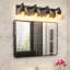 Luminaire de meuble-lavabo pour salle de bain - 4 lumières au-dessus du miroir, abat-jour en verre transparent, base en métal-2091988228-2091988235