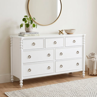Commode 7 tiroirs Roundhill Furniture, finition blanche