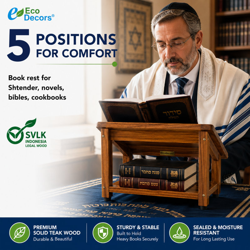 Support à livre de prières en bois de teck Shtender