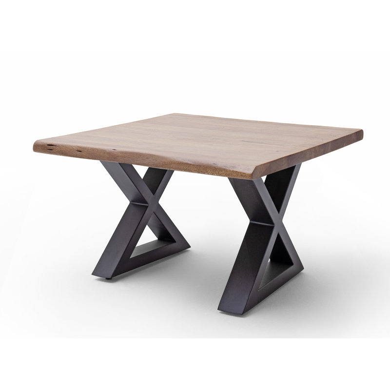 Edmunds Cross Legs Coffee Table, Aluminium, Walnut
