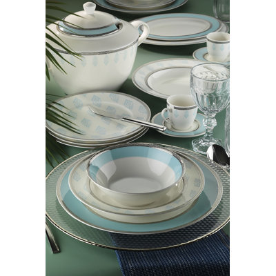 Halma Bone China Dinnerware Set 67 Piece - Service for 12