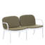 s Chat d'extérieur 3 pièces - cadre blanc, coussins, 2 fauteuils club et 1, revêtement respirant, rouille, agencement pour utilisation en polypropylène assorti, décoloré