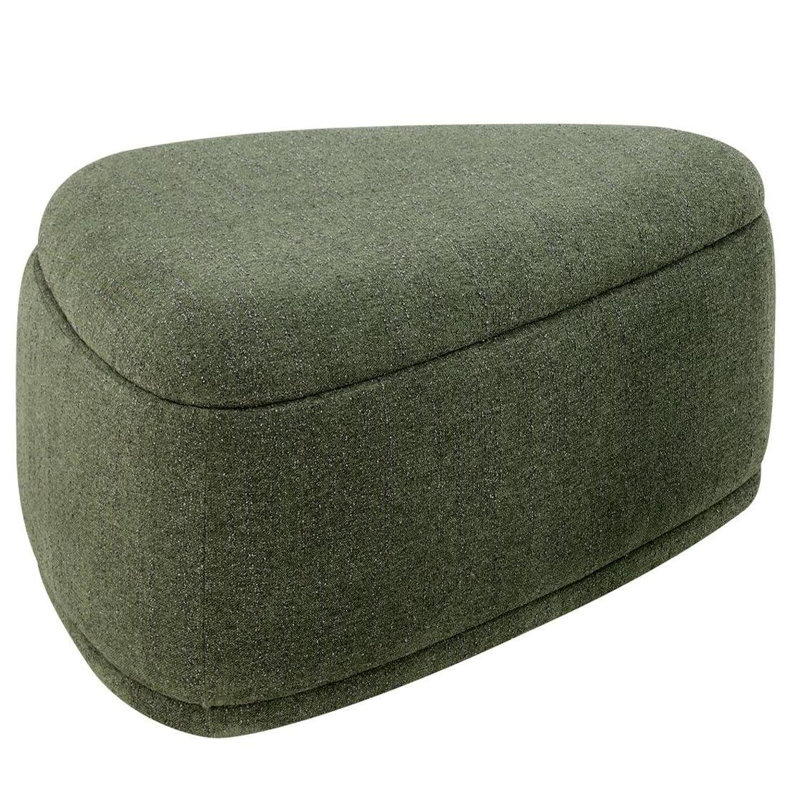 Repose-pieds triangulaire avec rangement Adna, Chenille vert forêt doux