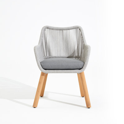 Chaise de salle à manger d'extérieur en aluminium avec coussin