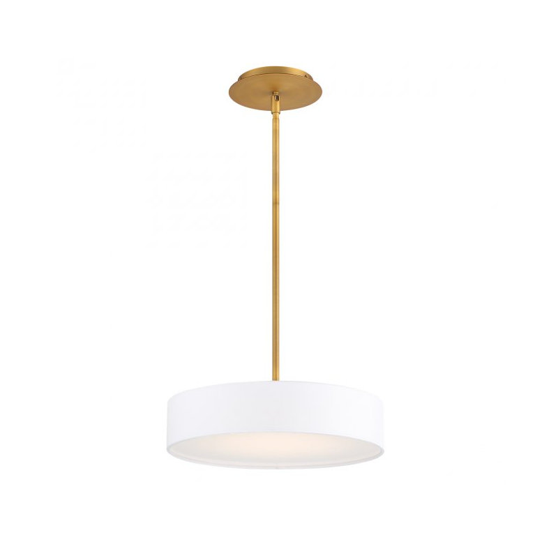20" Manhattan Dimmable LED Pendant, Aged Brass, 3.75" H x 20" W x 20" D, Aged Brass