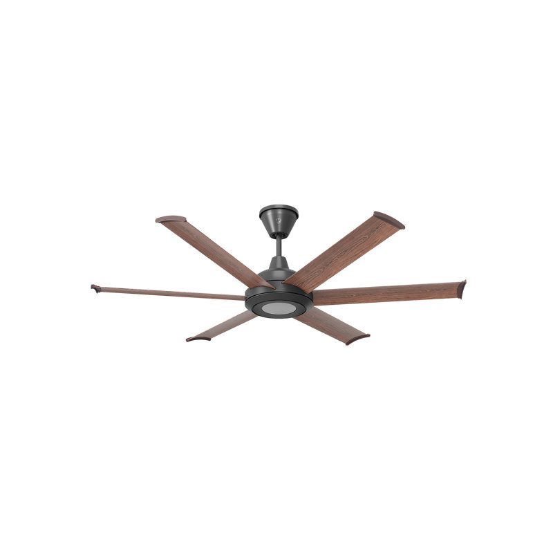 Bison Ceiling Fan, 60" Wide, Black, LED