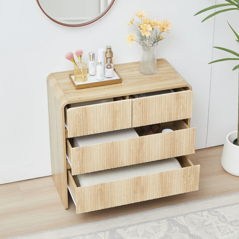 Commode 4 tiroirs (l 31,5 po), Jaune