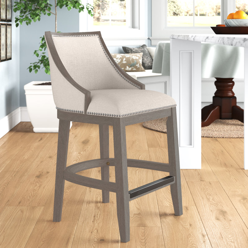Bolivar Upholstered Counter Stool with Solid Wood Frame, Counter Stool (26" Seat Height)