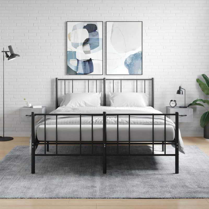 Courtnie 35cm W Manufactured Wood Bedside Table, Concrete Grey