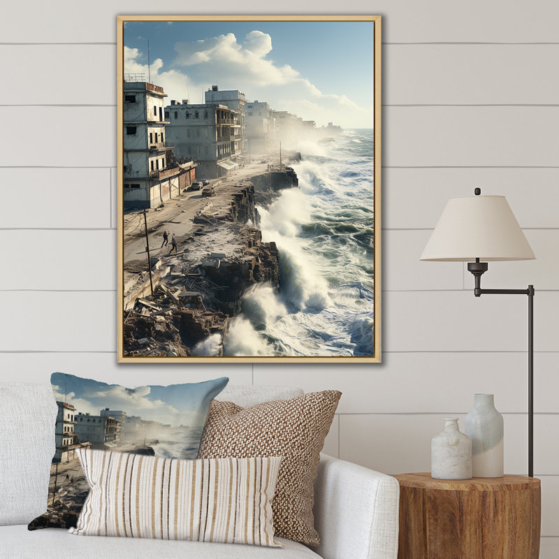 Cuba Cuba Havava, impression monochrome sur toile, Cadre naturel flottant, H 40 po x l 30 po x P 1,5 po