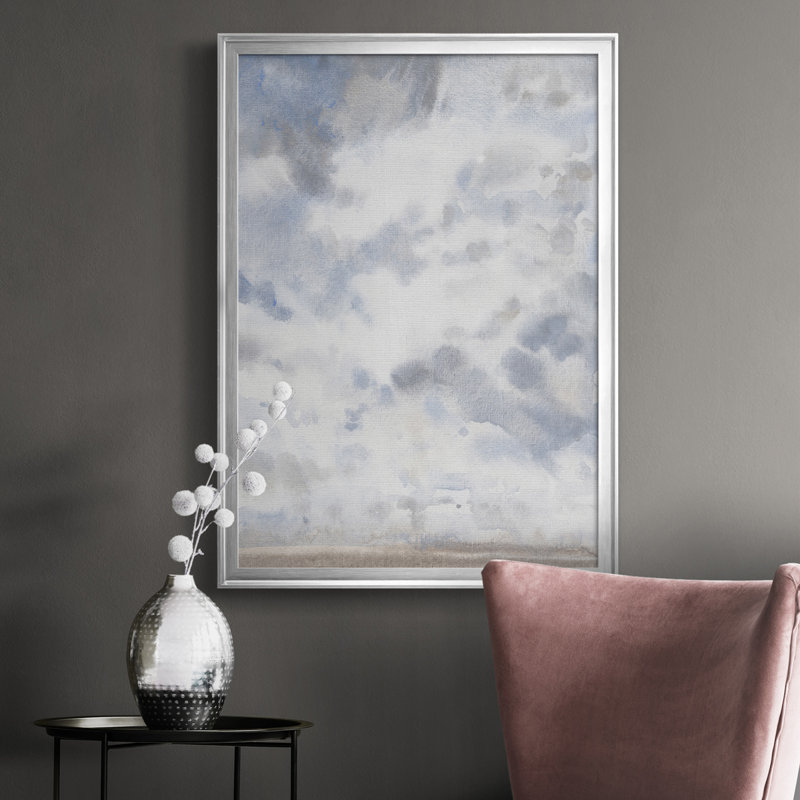 Toile encadrée de qualité supérieure bleu ciel IV - prête à être accrochée, Cadre argenté, H 42,5 po x l 30,5 po x P 1 po