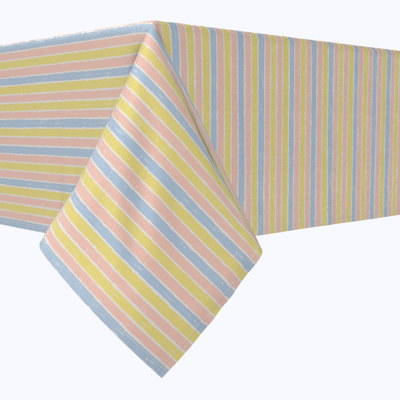 Rectangular Tablecloth, 100% Cotton, 52X104", Pastel Stripes