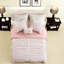 Ensemble de literie rose simple pour lit simple et simple TG, 3 pièces en microfibre froncée, chambre à coucher à motif floral