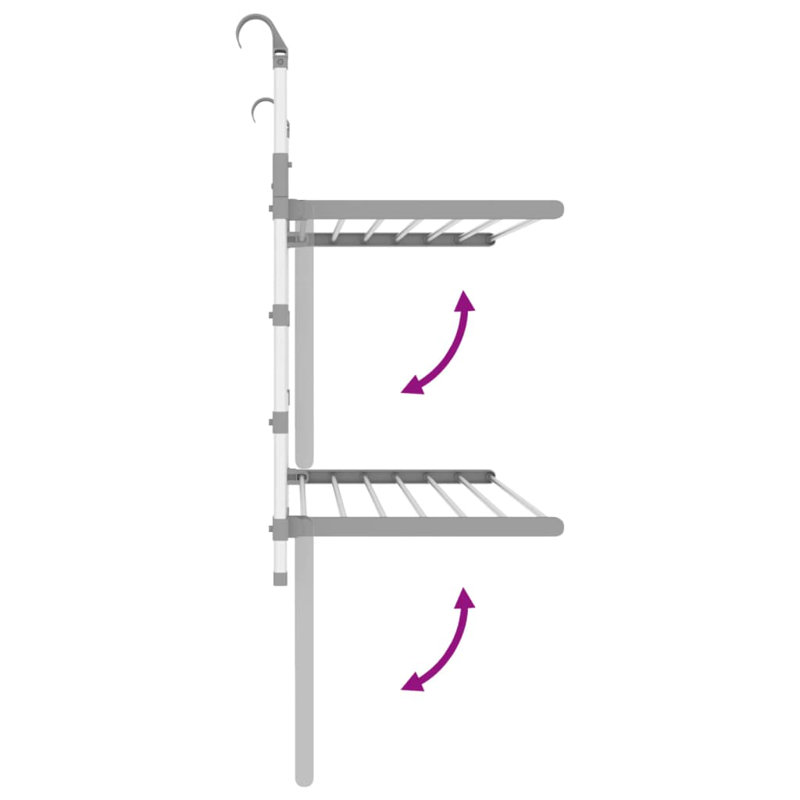 Aluminum Foldable Wall-Mounted Drying Rack, 95" H x 89" W x 25" D