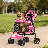 4-Wheel Folding Pet Stroller, Foldable Dog Jogger Stroller with Adjustable Canopy and Cup Holder-107312776