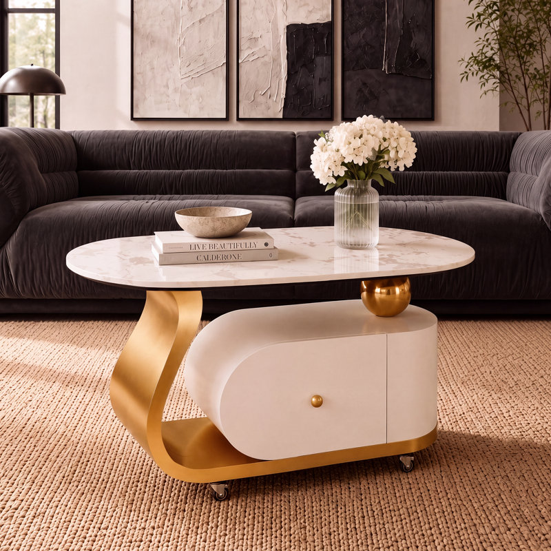 Single Coffee Table, Gold