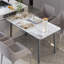 Table de salle à manger rectangulaire en marbre brillant 4-6 sièges