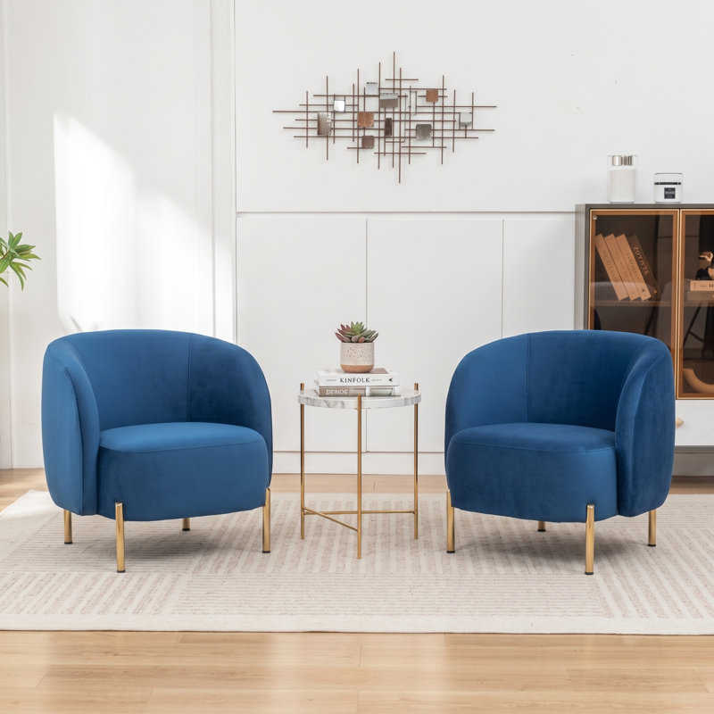 Chaise d'appoint rembourrée Edward, Marine