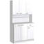 Armoire de cuisine de 71 pouces de hauteur avec support pour micro-ondes, tablettes réglables, tiroir de rangement-393101365