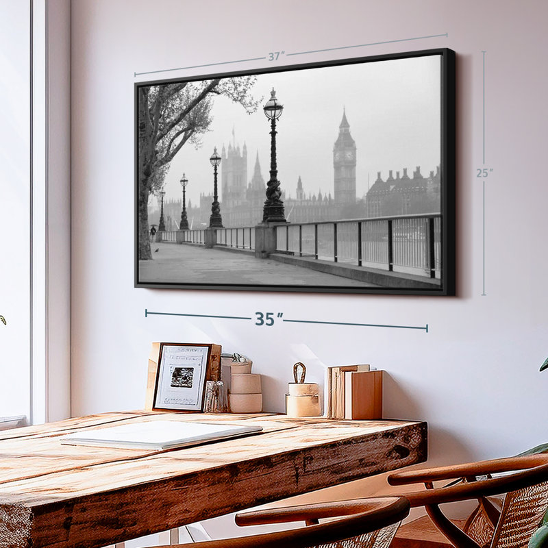«London Black and White Wall Art», H 37 po x l 25 po