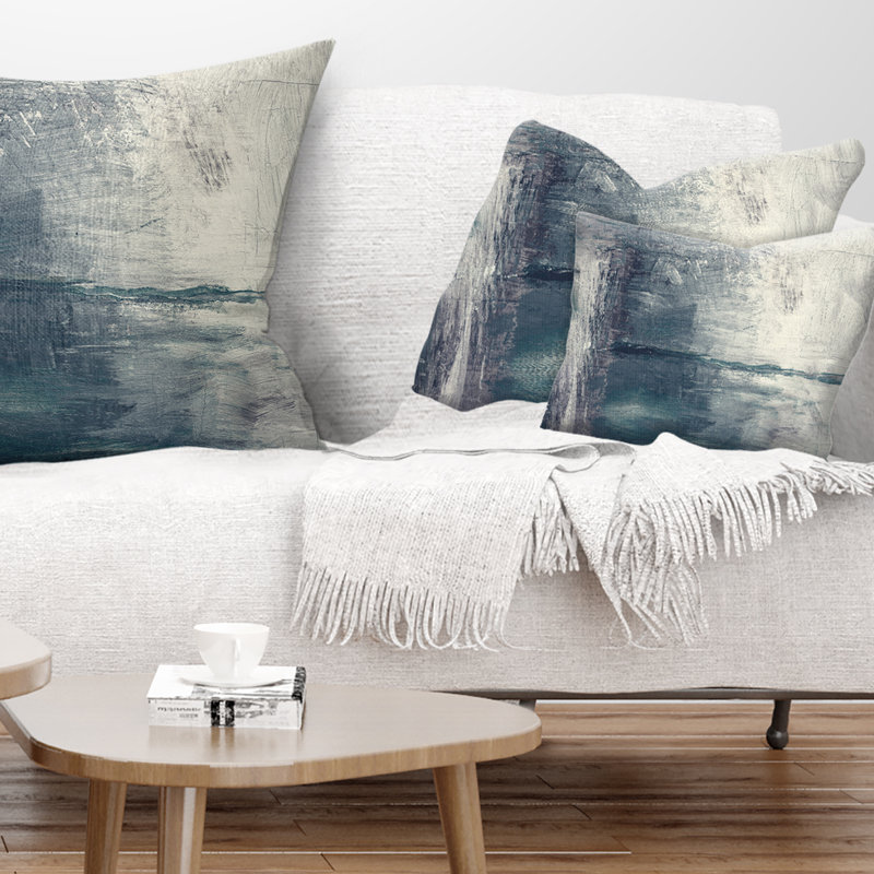Grey Abstract Pattern Oil - Abstract Printed Throw Pillow