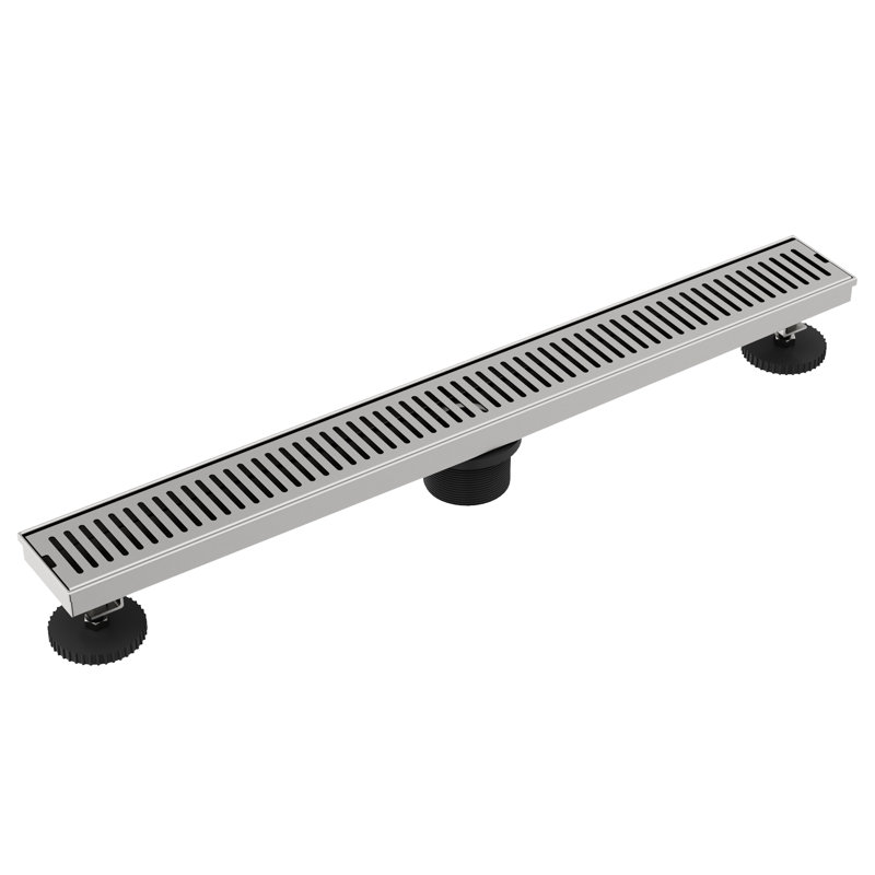 Drain de douche à grille rectangulaire Elan, Nickel brossé