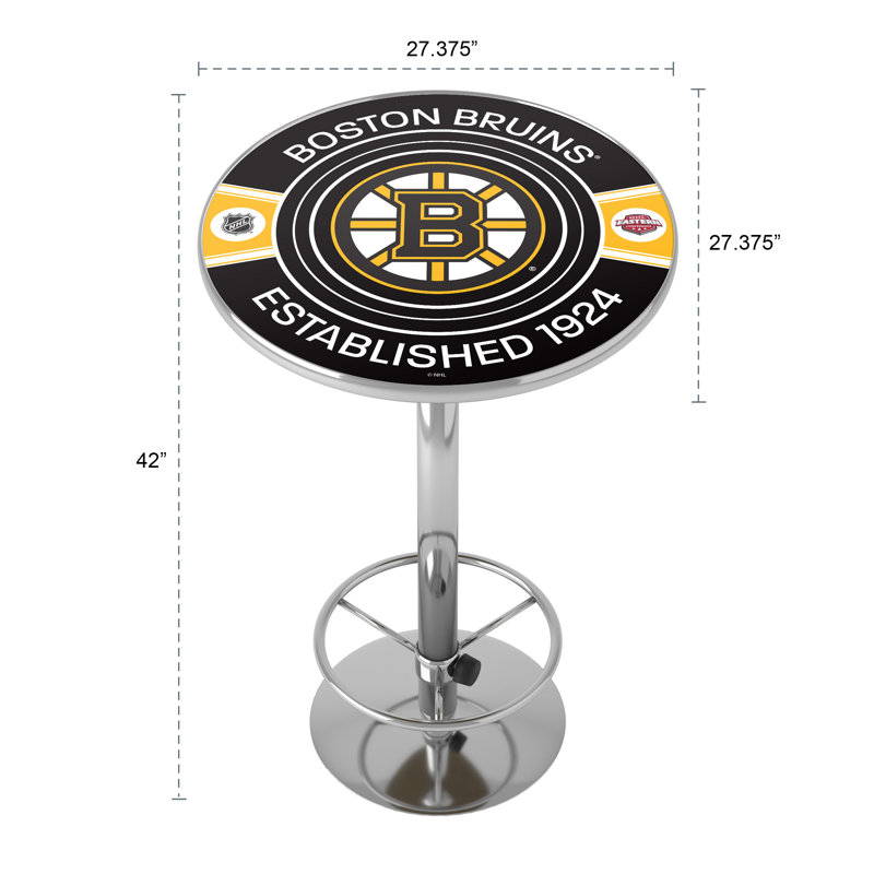 Boston Bruins Patch  Bar Table With Footrest