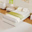 Base de lit simple à nuage, base de lit basse sans tête de lit, lit plateforme tapissier bas en velours côtelé avec pieds en bois massif, aucun sommier requis, assemblage silencieux et facile, beige-590712292-590712315