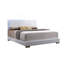 Grand lit Lorimar en cuir synthétique blanc et pieds blancs avec DEL